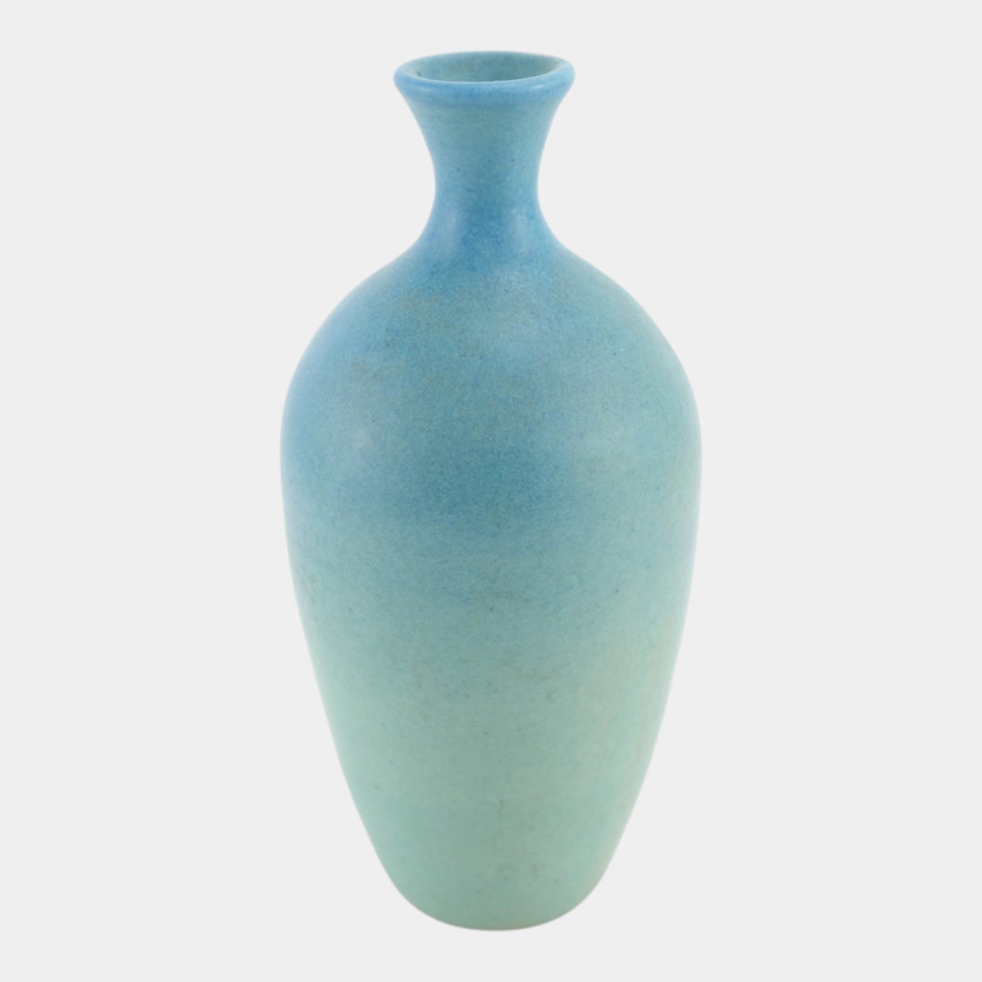 Van Briggle 1950s Mid Century Modern Original Pottery Blue Ceramic Vase - Just Art Pottery