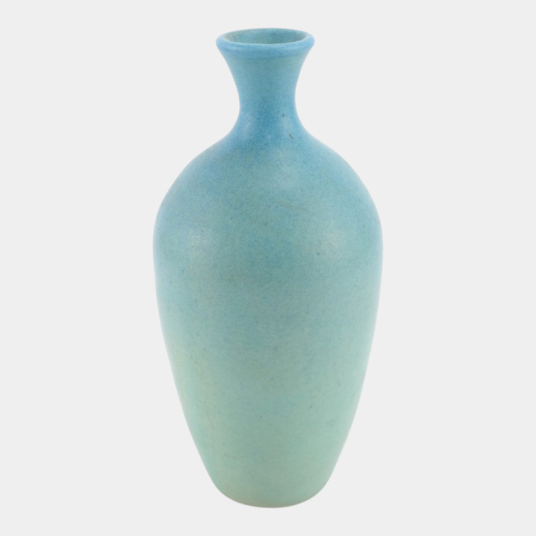 Van Briggle 1950s Mid Century Modern Original Pottery Blue Ceramic Vase - Just Art Pottery
