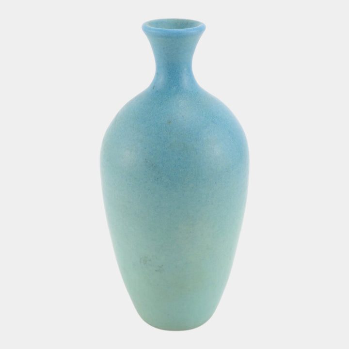Van Briggle 1950s Mid Century Modern Original Pottery Blue Ceramic Vase - Just Art Pottery