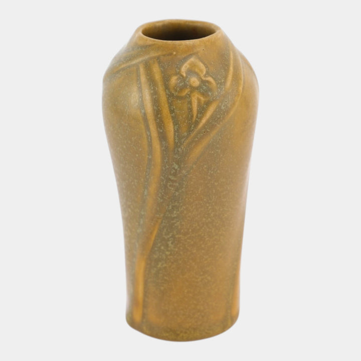 Van Briggle 1918 Vintage Arts And Crafts Pottery Golden Brown Ceramic Vase 833 - Just Art Pottery
