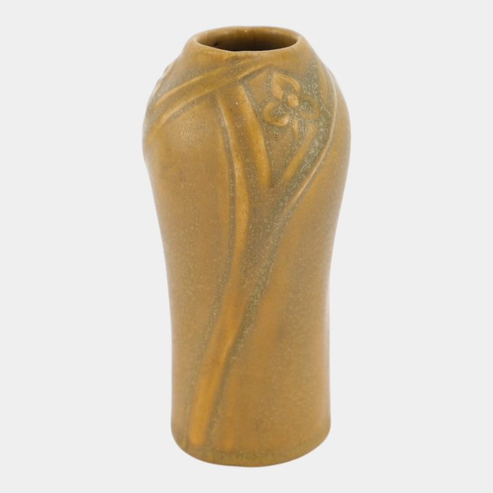 Van Briggle 1918 Vintage Arts And Crafts Pottery Golden Brown Ceramic Vase 833 - Just Art Pottery