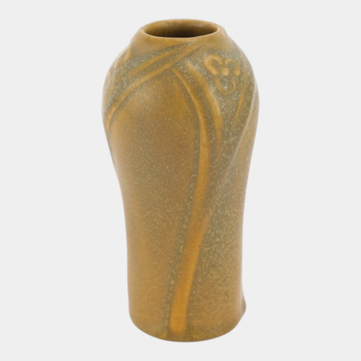 Van Briggle 1918 Vintage Arts And Crafts Pottery Golden Brown Ceramic Vase 833 - Just Art Pottery