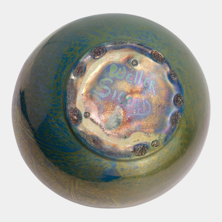Weller Sicard 1902-07 Art Nouveau Pottery Iridescent Luster Floral Butterfly Ceramic Jardiniere - Just Art Pottery
