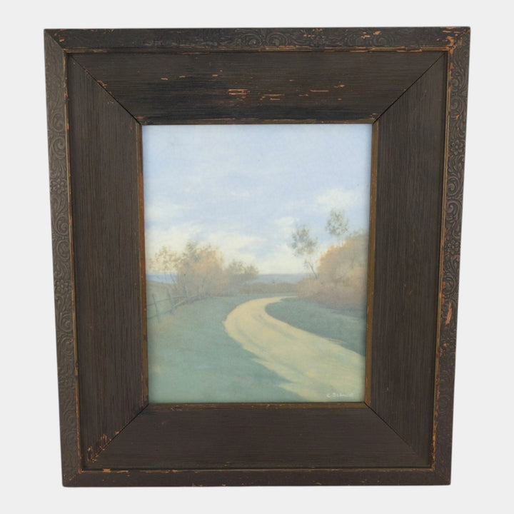 Rookwood 1915 Vintage Arts And Crafts Pottery Scenic Ceramic Framed Tile Schmidt - Just Art Pottery