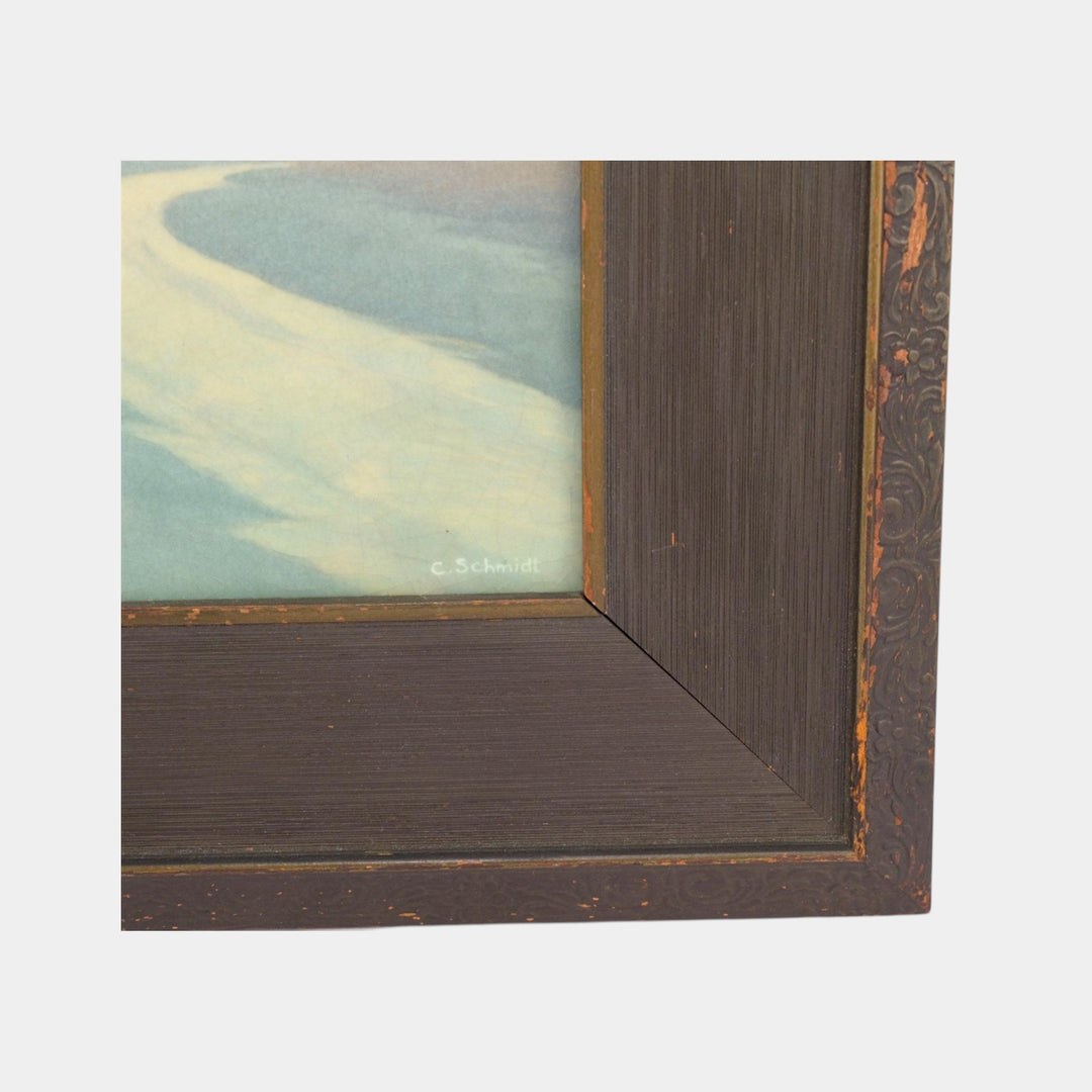 Rookwood 1915 Vintage Arts And Crafts Pottery Scenic Ceramic Framed Tile Schmidt - Just Art Pottery