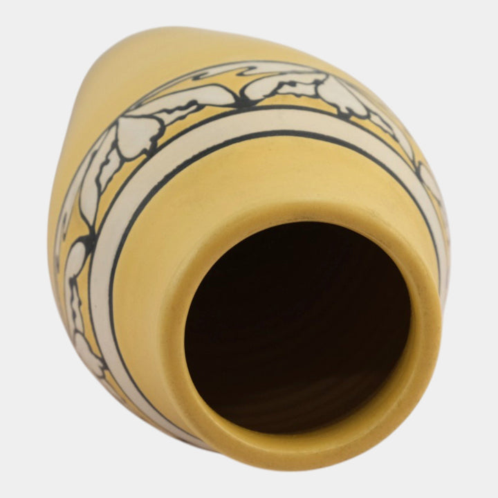 Ephraim Faience 1998 SEG Hand Made Pottery Desert Flower Yellow Ceramic Vase 842 - Just Art Pottery