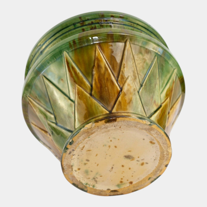 Brush McCoy Blended Majolica Art Deco Art Pottery G V Sunburst Design Planter - Just Art Pottery