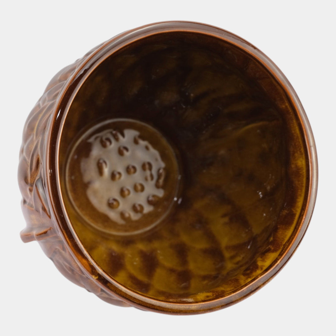 McCoy Diamond Quilted Mid Century Modern Pottery Brown Jardiniere Planter - Just Art Pottery