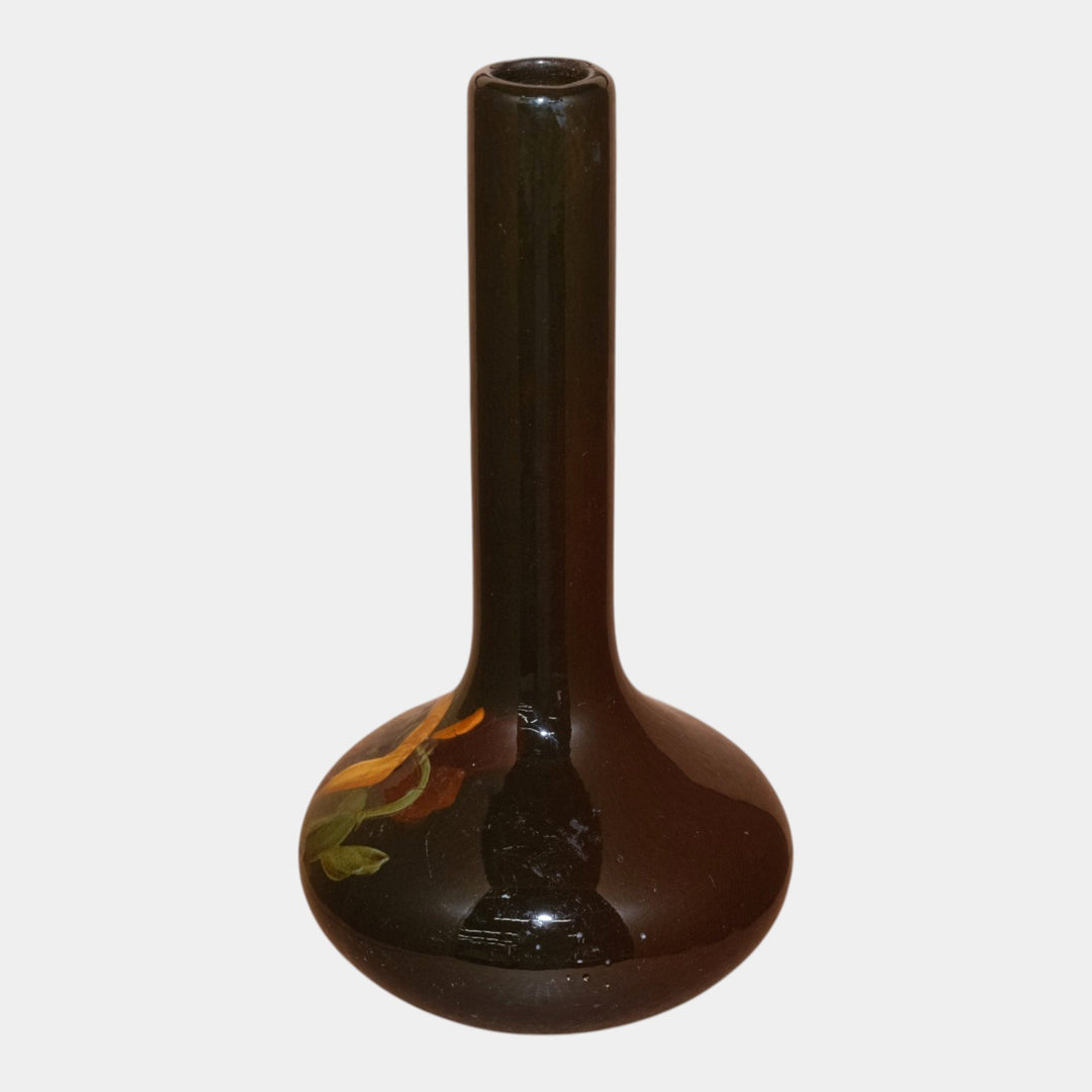 McCoy Loy Nel Art Pottery Floral Decorated Standard Glaze Tall Neck Bottle Vase - Just Art Pottery