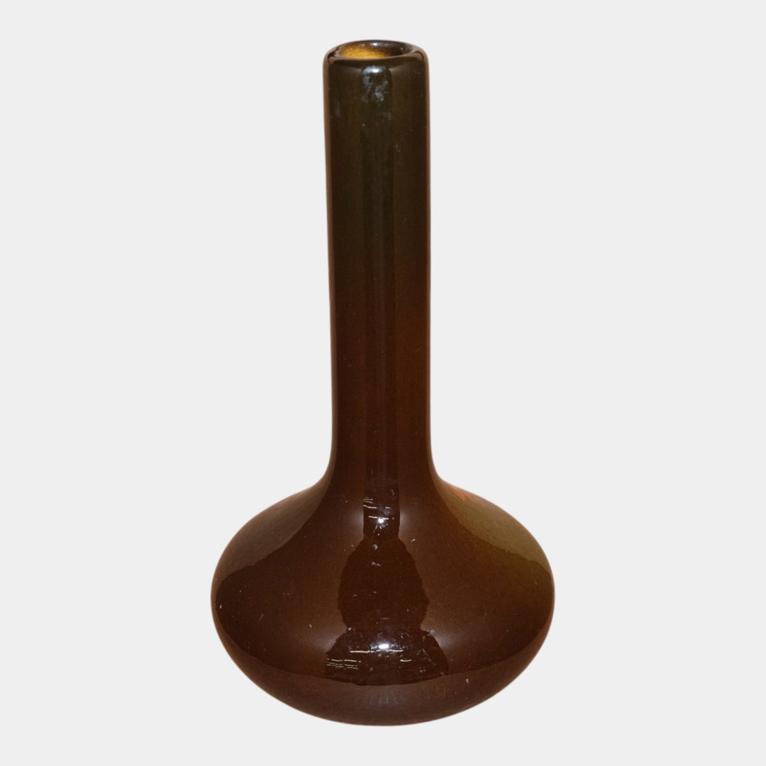 McCoy Loy Nel Art Pottery Floral Decorated Standard Glaze Tall Neck Bottle Vase - Just Art Pottery