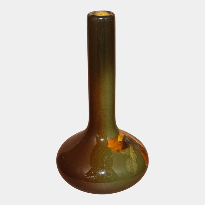 McCoy Loy Nel Art Pottery Floral Decorated Standard Glaze Tall Neck Bottle Vase - Just Art Pottery