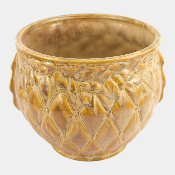 McCoy Diamond Quilted Mid Century Modern Art Pottery Large Jardiniere Planter - Just Art Pottery