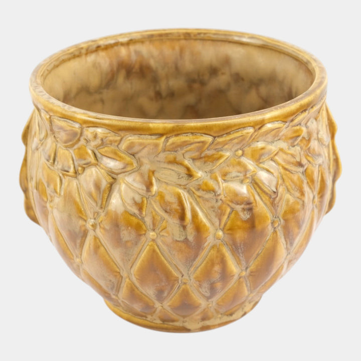 McCoy Diamond Quilted Mid Century Modern Art Pottery Large Jardiniere Planter - Just Art Pottery