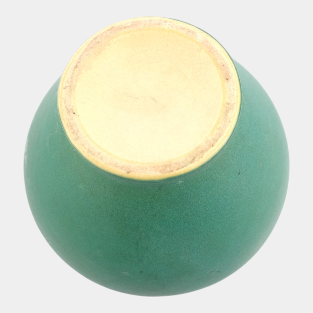 Weller Breton 1920s Arts And Crafts Pottery Matte Green Sunflowers Ceramic Vase - Just Art Pottery