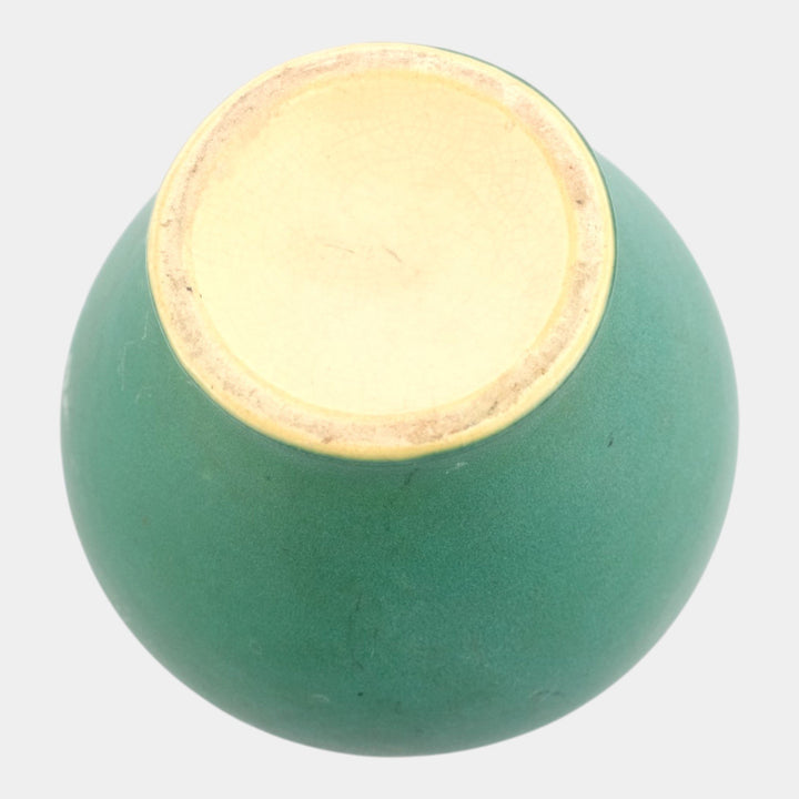 Weller Breton 1920s Arts And Crafts Pottery Matte Green Sunflowers Ceramic Vase - Just Art Pottery