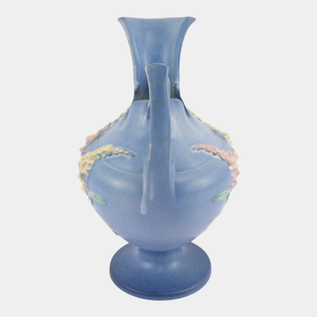 Roseville Foxglove Blue 1942 Mid Century Modern Pottery Ceramic Ewer 5-10 - Just Art Pottery