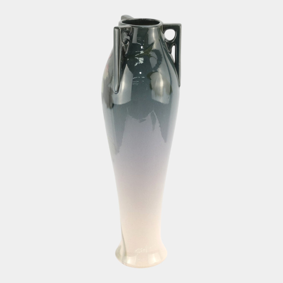 Weller Eocean 1900s Pottery Hand Painted Grape Triple Handle Floor Vase Ferrell - Just Art Pottery