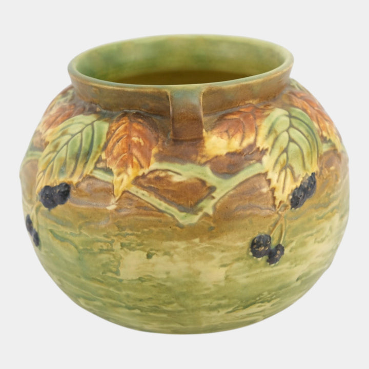 Roseville Blackberry 1932 Vintage Art Pottery Bulbous Ceramic Vase 574-6 - Just Art Pottery