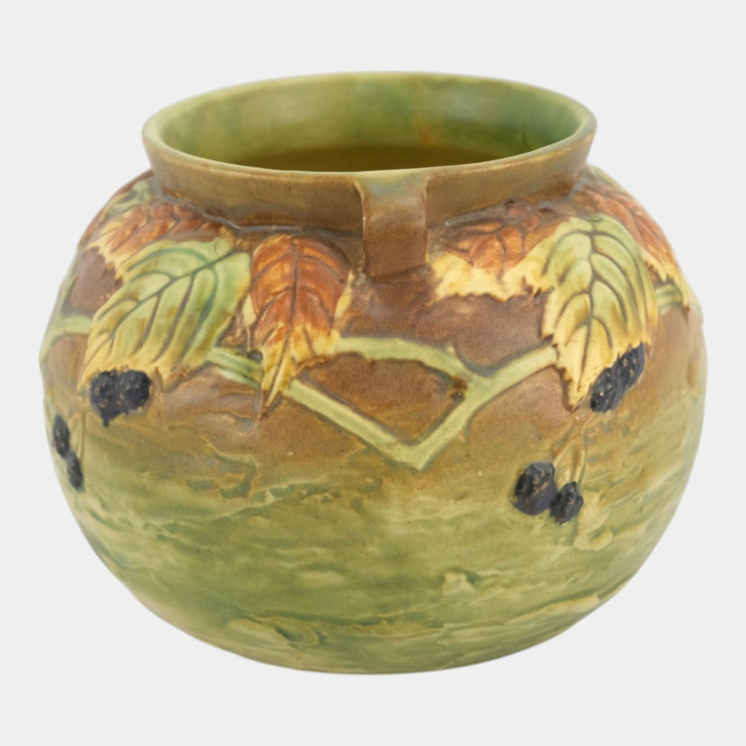 Roseville Blackberry 1932 Vintage Art Pottery Bulbous Ceramic Vase 574-6 - Just Art Pottery