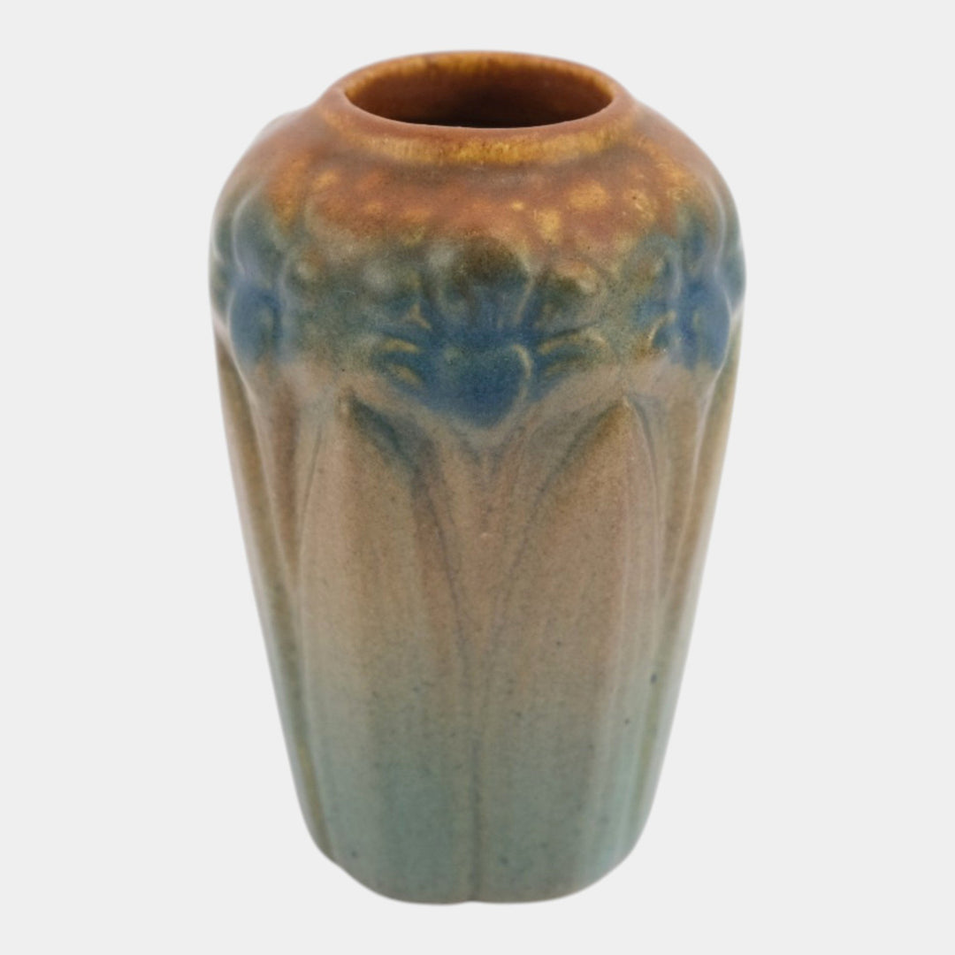 Brush McCoy Matte Glaze Amaryllis 1926 Vintage Pottery Green Ceramic Vase 082 - Just Art Pottery