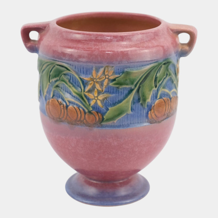 Roseville Baneda Pink 1932 Vintage Arts And Crafts Pottery Ceramic Vase 606-7 - Just Art Pottery