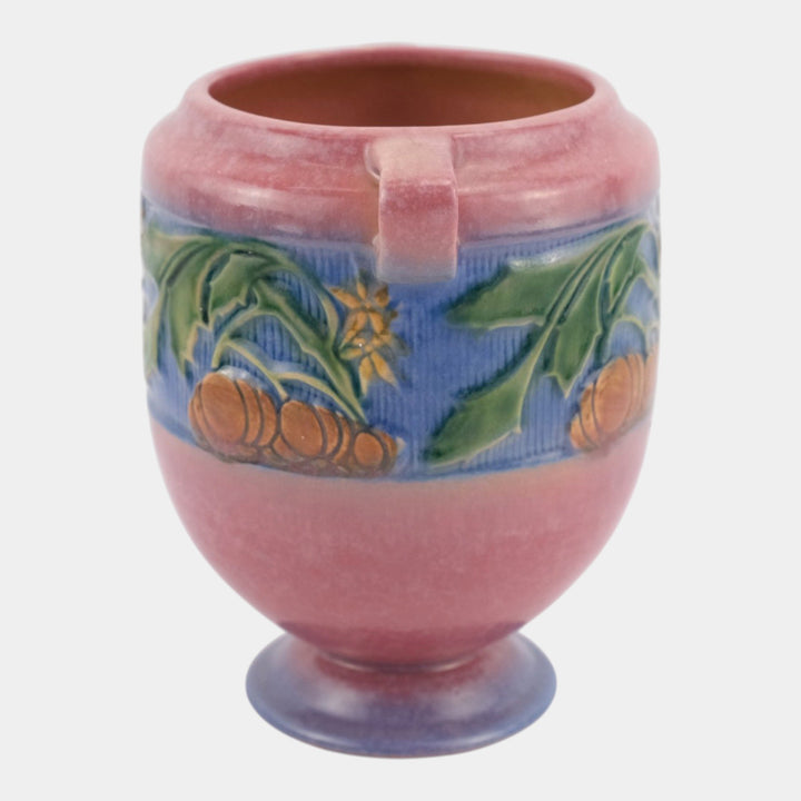 Roseville Baneda Pink 1932 Vintage Arts And Crafts Pottery Ceramic Vase 606-7 - Just Art Pottery