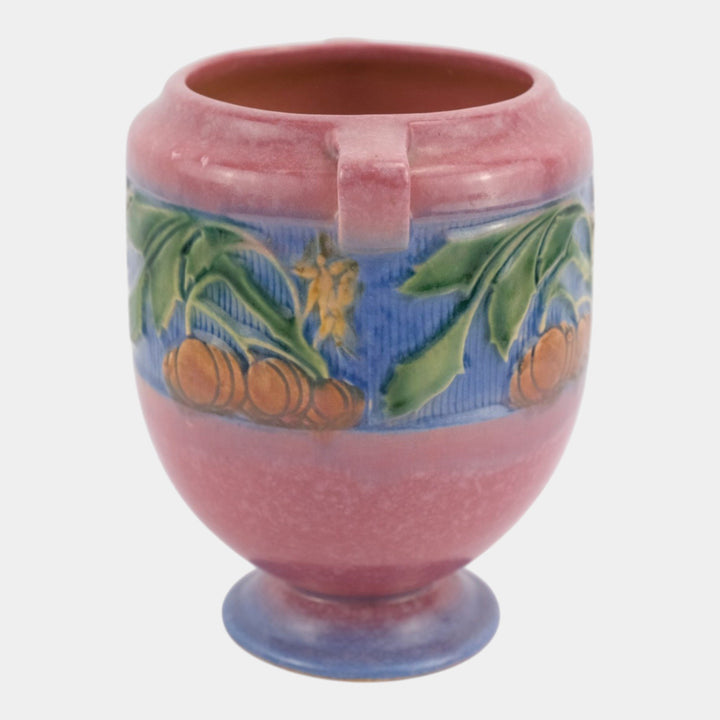 Roseville Baneda Pink 1932 Vintage Arts And Crafts Pottery Ceramic Vase 606-7 - Just Art Pottery