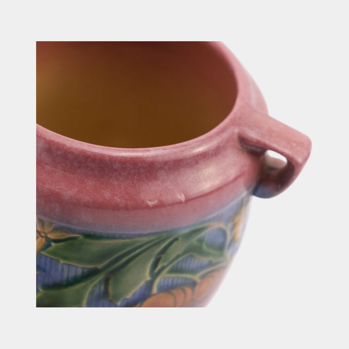 Roseville Baneda Pink 1932 Vintage Arts And Crafts Pottery Ceramic Vase 606-7 - Just Art Pottery