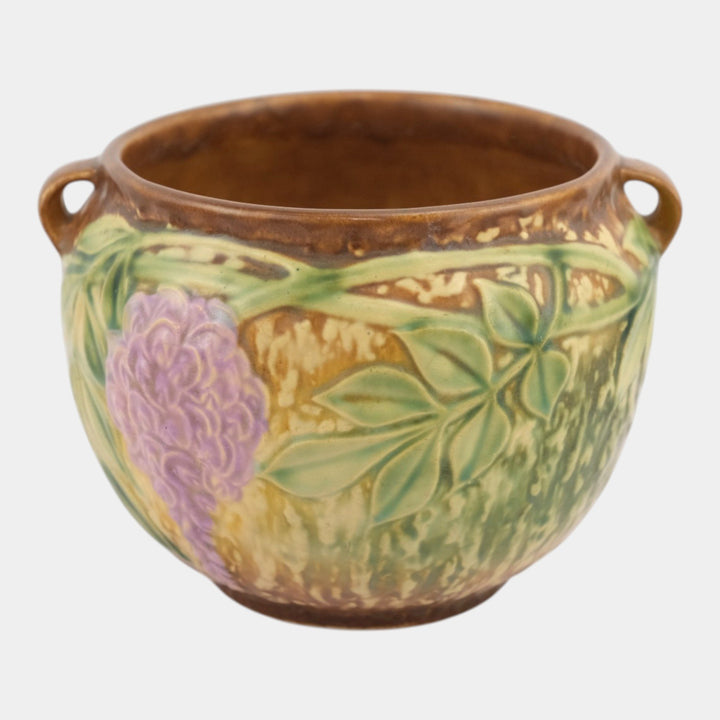 Roseville Wisteria Tan 1933 Vintage Art Pottery Ceramic Jardiniere Planter 628-5 - Just Art Pottery