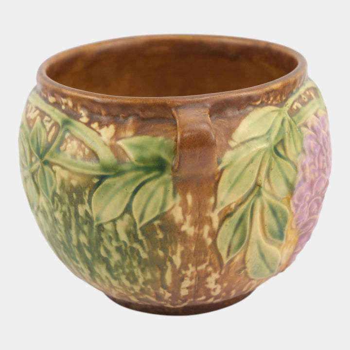 Roseville Wisteria Tan 1933 Vintage Art Pottery Ceramic Jardiniere Planter 628-5 - Just Art Pottery