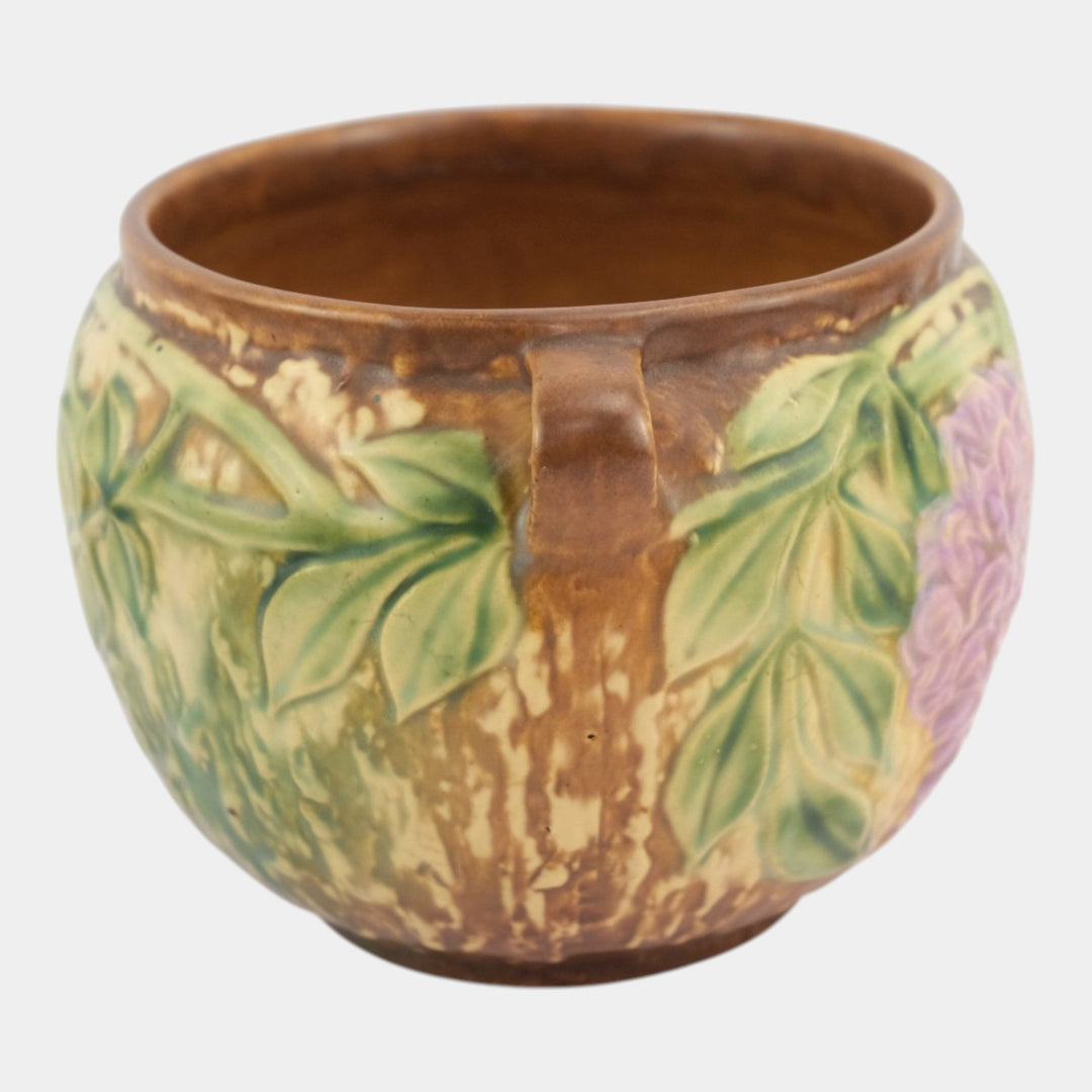 Roseville Wisteria Tan 1933 Vintage Art Pottery Ceramic Jardiniere Planter 628-5 - Just Art Pottery