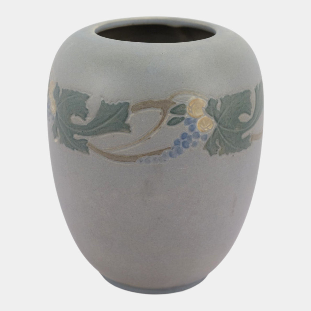 Roseville Victorian Art 1925 Vintage Arts And Crafts Pottery Gray Vase 261-8 - Just Art Pottery