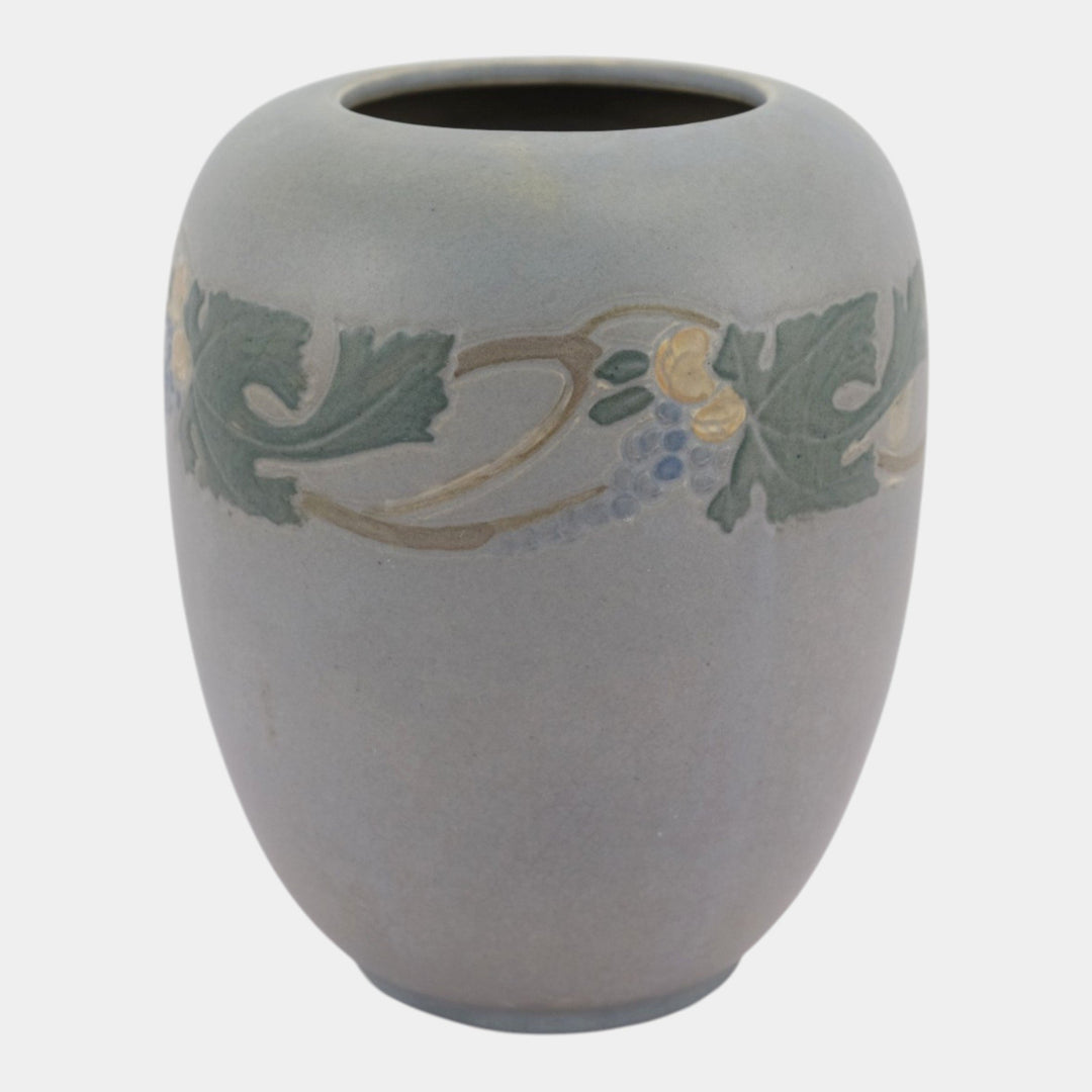 Roseville Victorian Art 1925 Vintage Arts And Crafts Pottery Gray Vase 261-8 - Just Art Pottery