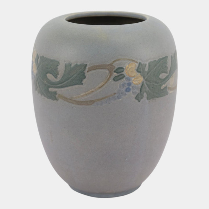 Roseville Victorian Art 1925 Vintage Arts And Crafts Pottery Gray Vase 261-8 - Just Art Pottery