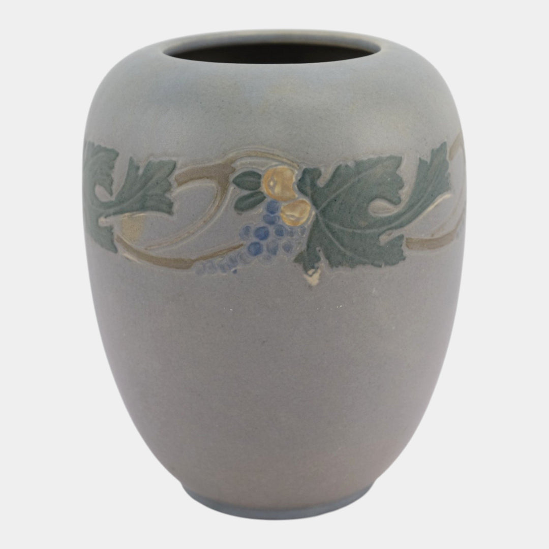 Roseville Victorian Art 1925 Vintage Arts And Crafts Pottery Gray Vase 261-8 - Just Art Pottery