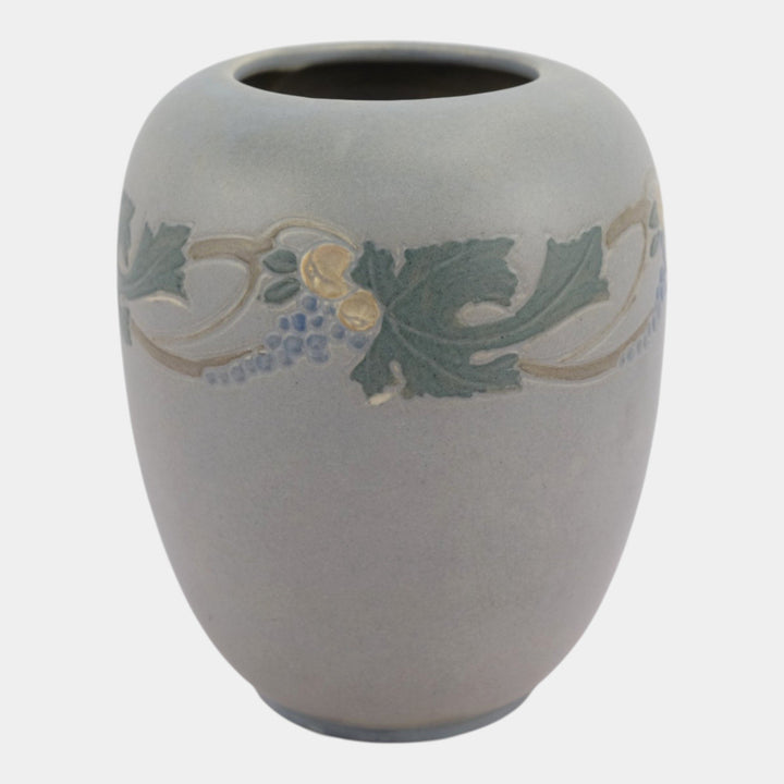 Roseville Victorian Art 1925 Vintage Arts And Crafts Pottery Gray Vase 261-8 - Just Art Pottery