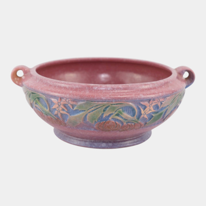 Roseville Baneda Pink 1932 Vintage Arts and Crafts Pottery Ceramic Bowl 232-6 - Just Art Pottery