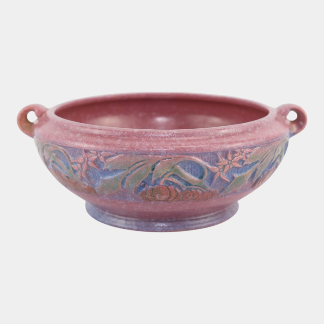 Roseville Baneda Pink 1932 Vintage Arts and Crafts Pottery Ceramic Bowl 232-6 - Just Art Pottery