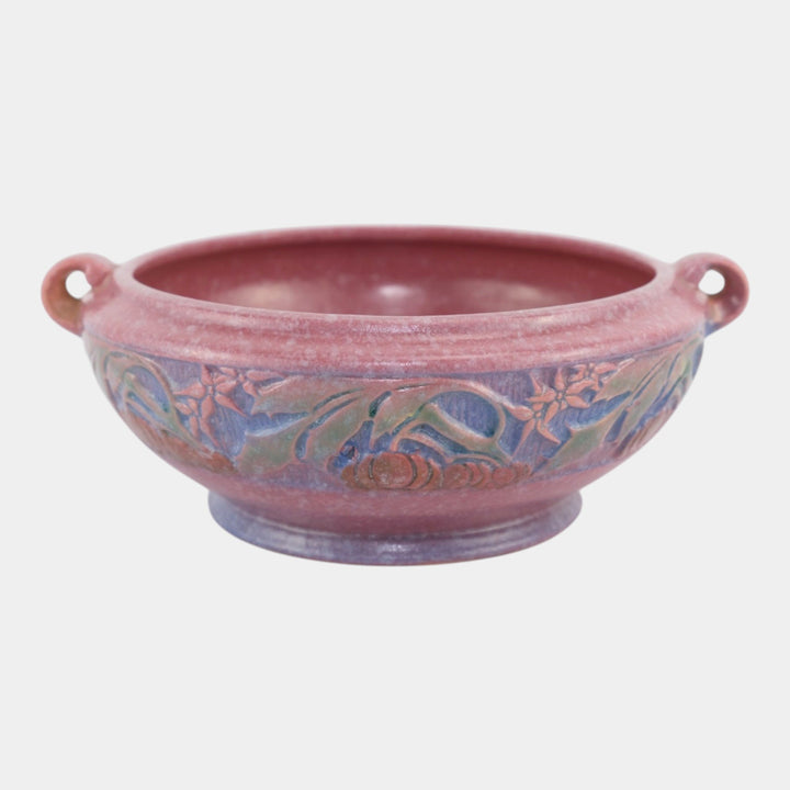 Roseville Baneda Pink 1932 Vintage Arts and Crafts Pottery Ceramic Bowl 232-6 - Just Art Pottery