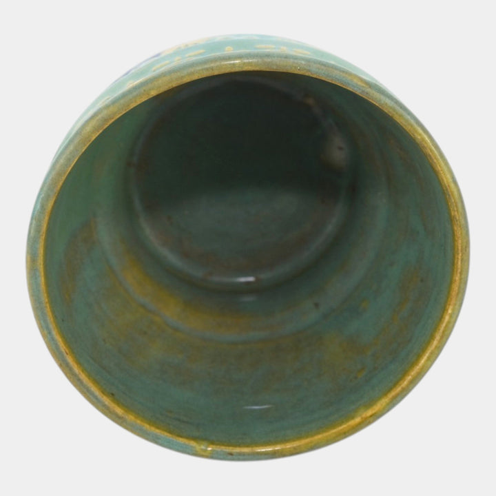 Hull Pottery Early Art Vintage 1920s Blue Stepped Stoneware Jardiniere 536-5 - Just Art Pottery