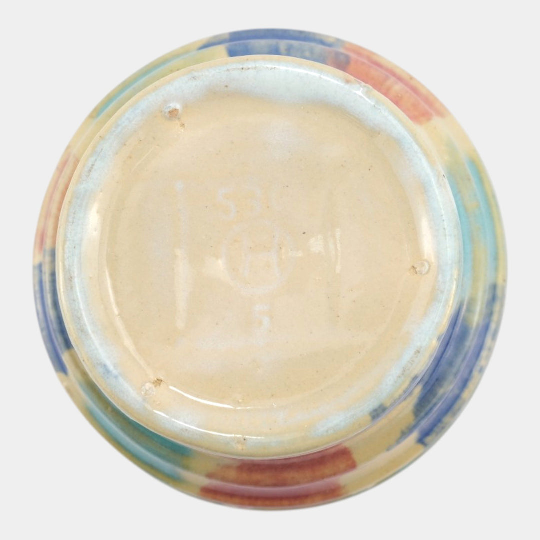 Hull Pottery Early Art Vintage 1920s Blue Stepped Stoneware Jardiniere 536-5 - Just Art Pottery
