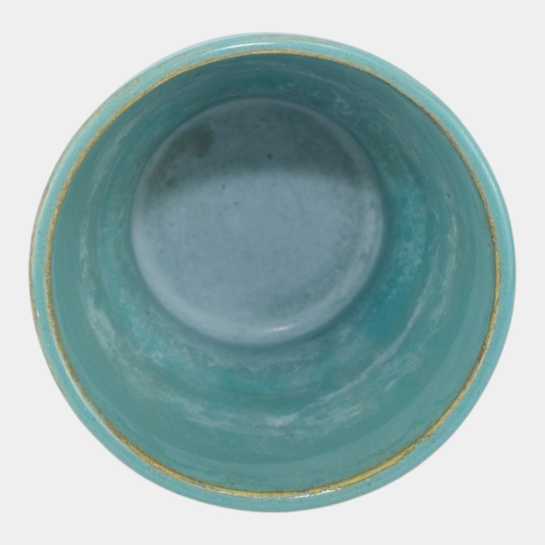 Hull Pottery Early Art Vintage 1920s Blue Stepped Stoneware Jardiniere 536-5 - Just Art Pottery