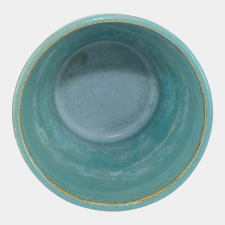 Hull Pottery Early Art Vintage 1920s Blue Stepped Stoneware Jardiniere 536-5 - Just Art Pottery
