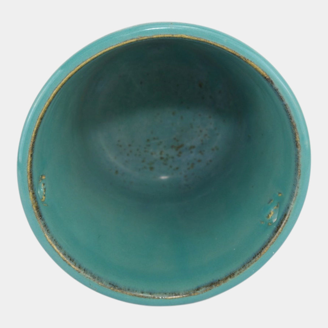 Hull Early Art Vintage Pottery 1920s Stoneware Hanging Basket With Chain - Just Art Pottery