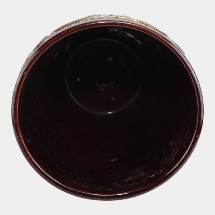 Weller 1900s Art Nouveau Pottery Green Brown Blended Majolica Ceramic Jardiniere - Just Art Pottery