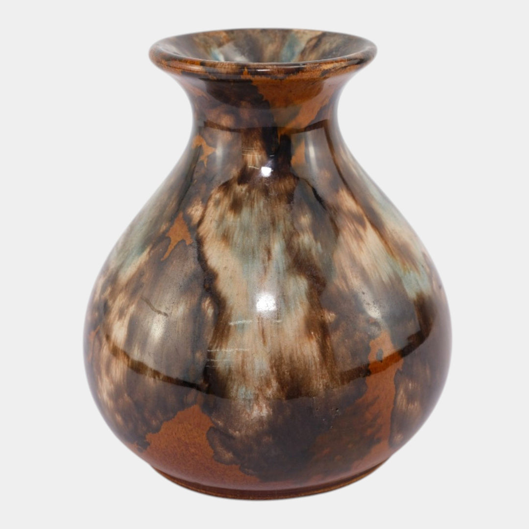 Brush McCoy 1930s Vintage Art Deco Pottery Brown Onyx Blended Ceramic Vase 731 - Just Art Pottery