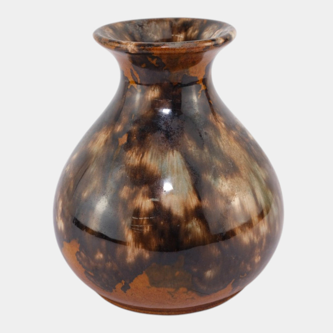 Brush McCoy 1930s Vintage Art Deco Pottery Brown Onyx Blended Ceramic Vase 731 - Just Art Pottery