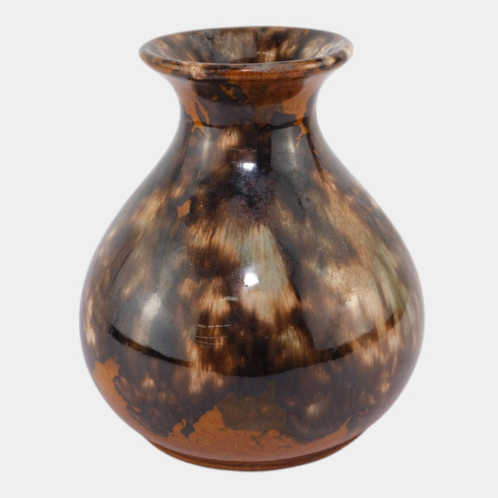 Brush McCoy 1930s Vintage Art Deco Pottery Brown Onyx Blended Ceramic Vase 731 - Just Art Pottery