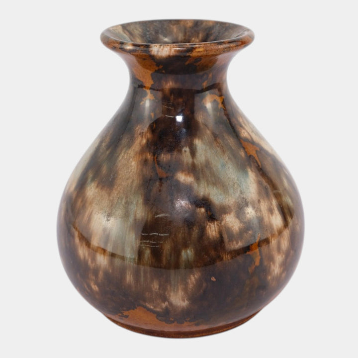 Brush McCoy 1930s Vintage Art Deco Pottery Brown Onyx Blended Ceramic Vase 731 - Just Art Pottery