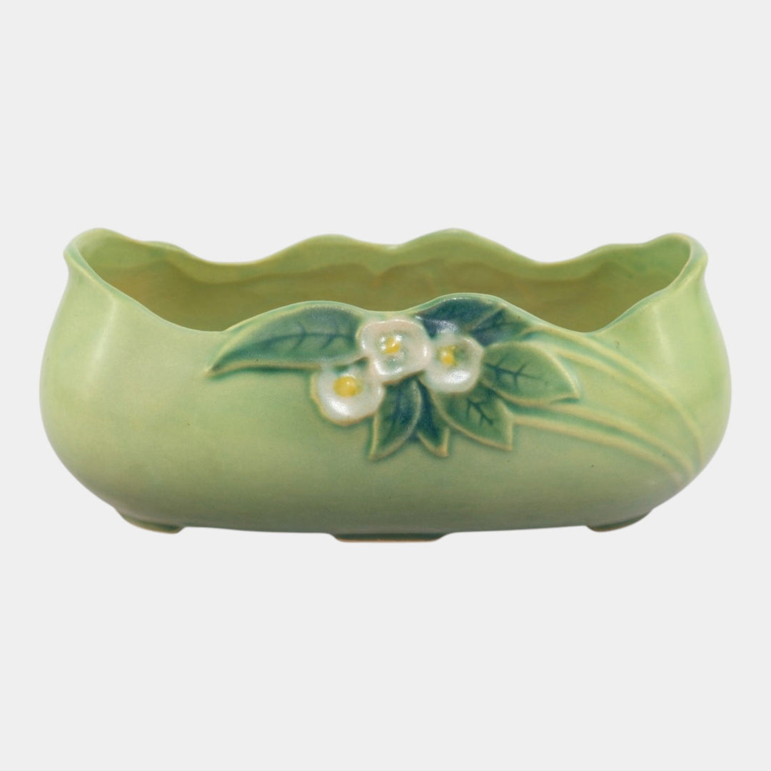 Roseville Mock Orange Green 1950 Mid Century Modern Ceramic Planter 931-8 - Just Art Pottery
